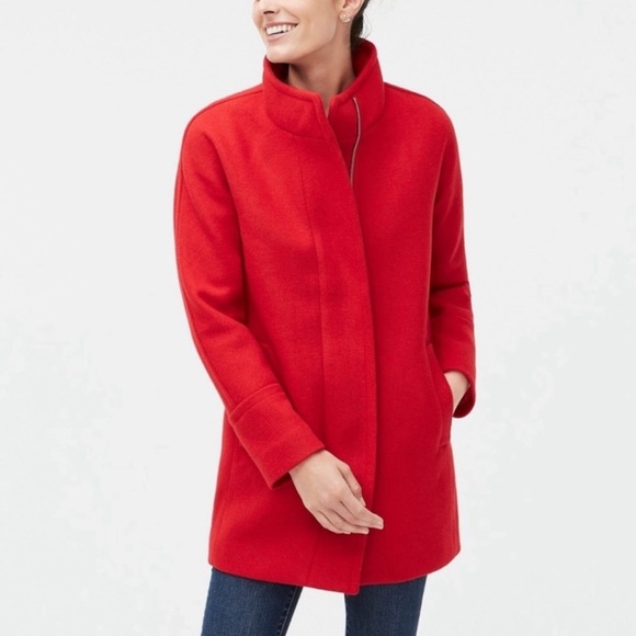 J. Crew Jackets & Blazers - J. Crew Women's Bold Red City Coat Wool Blend